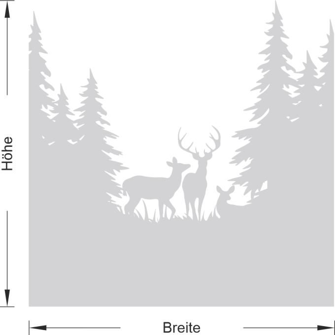 Sichtschutz Waldlandschaft - Rotwildgruppe