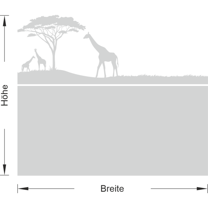 Sichtschutz -Afrikanische Savanne mit einem Baum und drei Giraffen