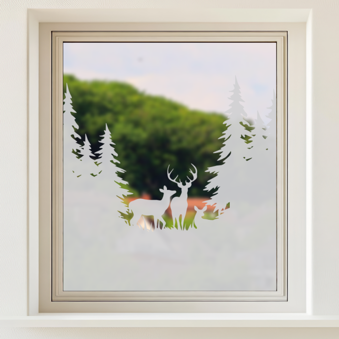 Sichtschutz Waldlandschaft - Rotwildgruppe