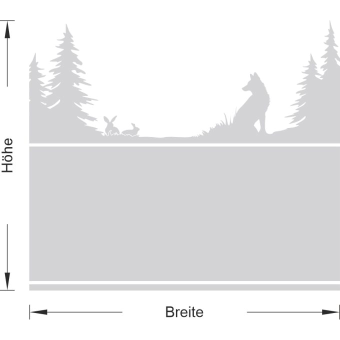 Sichtschutz Waldlandschaft - Fuchs beobachtet zwei Hasen