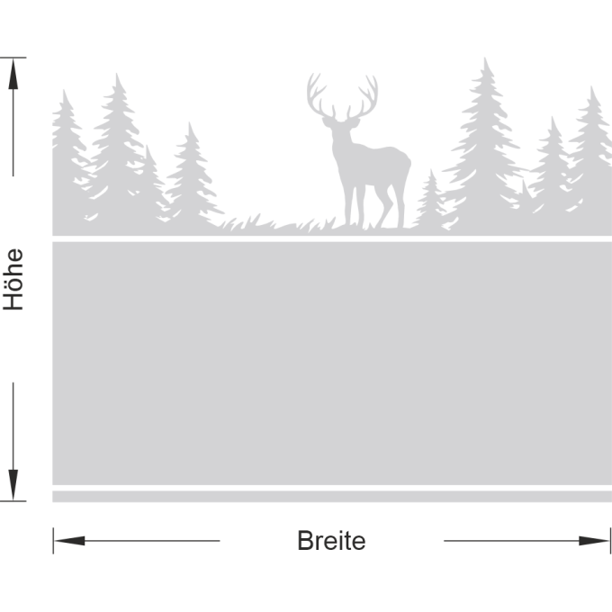 Sichtschutz Waldlandschaft - Hirsch auf einem Waldweg