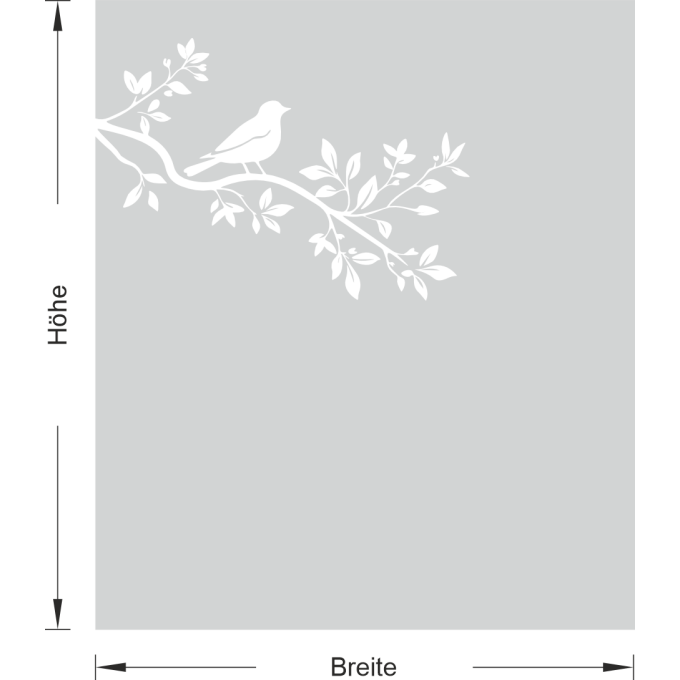 Sichtschutz - Vogel auf einem Ast – vollflächig