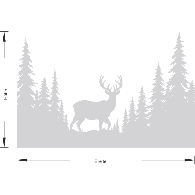 Glastattoo - Waldlandschaft - Hirsch im Wald