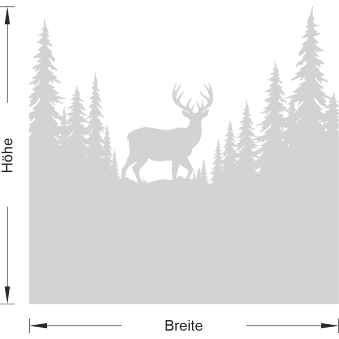 Sichtschutz Waldlandschaft - Hirsch im Wald