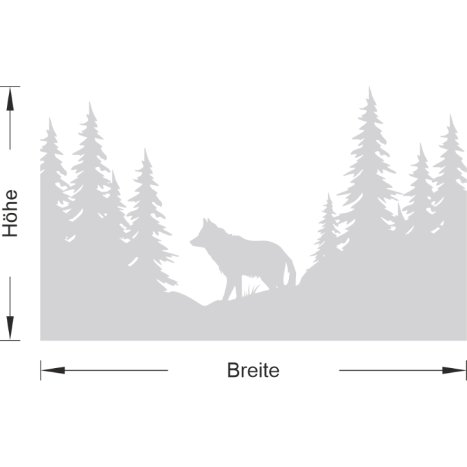Glastattoo - Waldlandschaft - Wolf streift durch den Wald