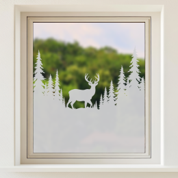 Sichtschutz Waldlandschaft - Hirsch im Wald