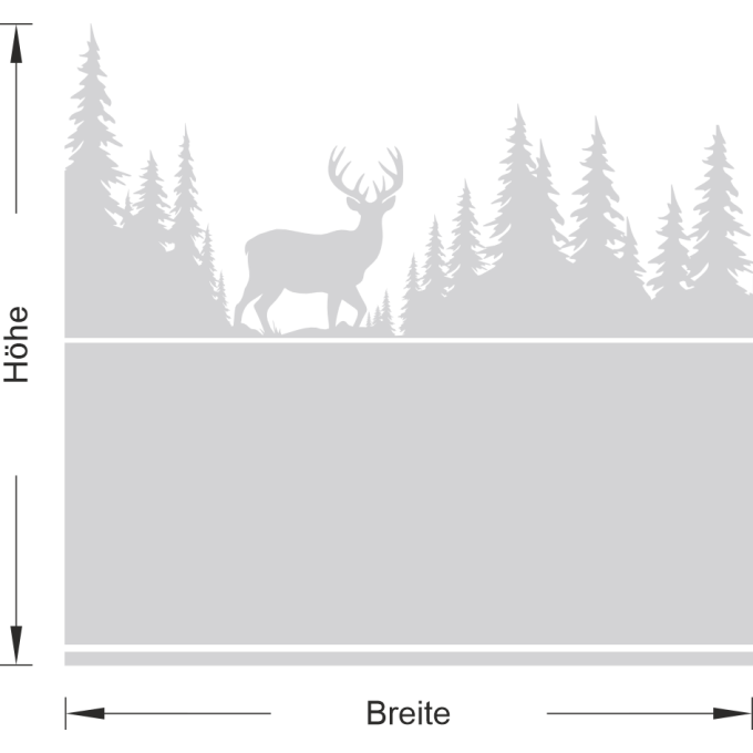 Sichtschutz Waldlandschaft - Hirsch läuft durch den Wald