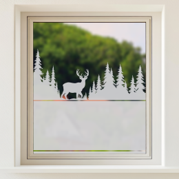 Sichtschutz Waldlandschaft - Hirsch läuft durch den Wald