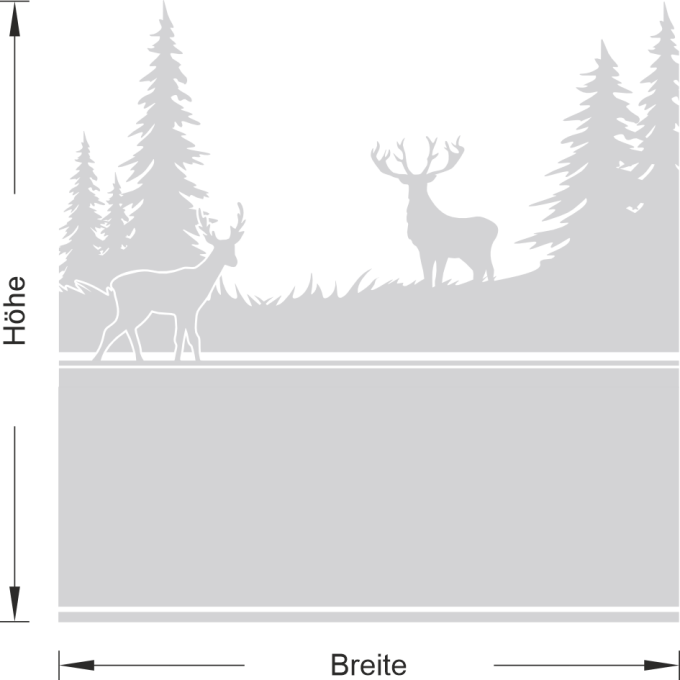 Sichtschutz Waldlandschaft - Hirsch und Reh auf einer Lichtung