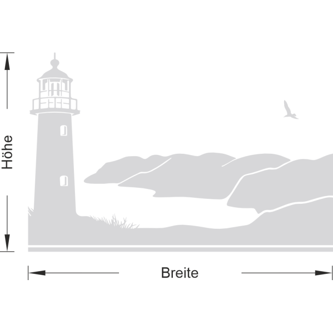 Glastattoo - Leuchtturm auf einer Steilküste